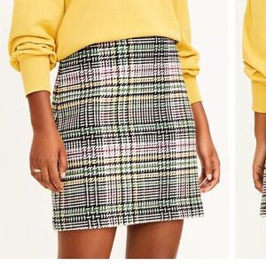 Loft Tall‎ Plaid shift skirt size 4